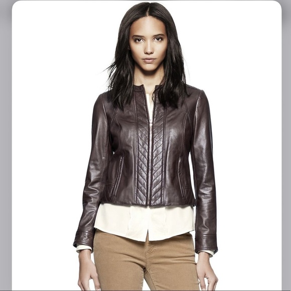 Tory Burch | Daphne Cropped Leather Jacket Brown 4 NEW - Picture 9 of 9